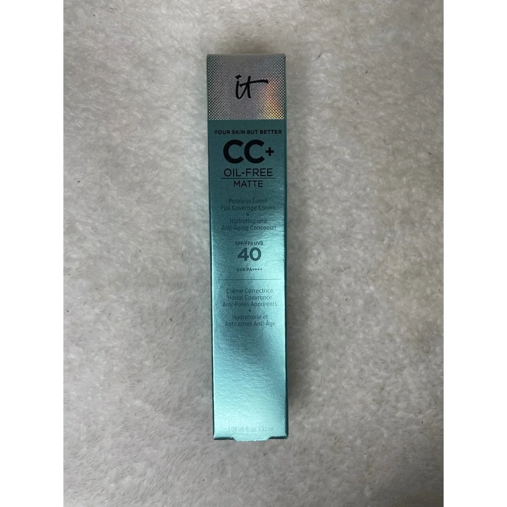 IT Cosmetics CC+ Oil-Free Matte Full Coverage Cream SPF 40 Tan 1.08oz New